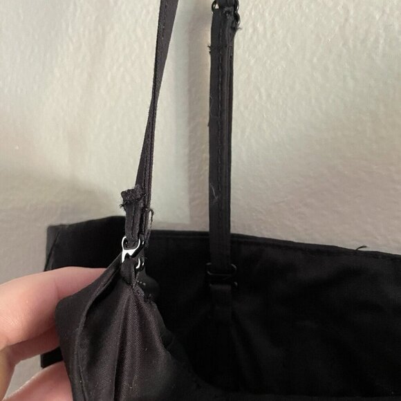 Bitten By Sarah Jessica Parker Women Sz 2 Black Spaghetti Strap Bow Waist Dress - Picture 6 of 9